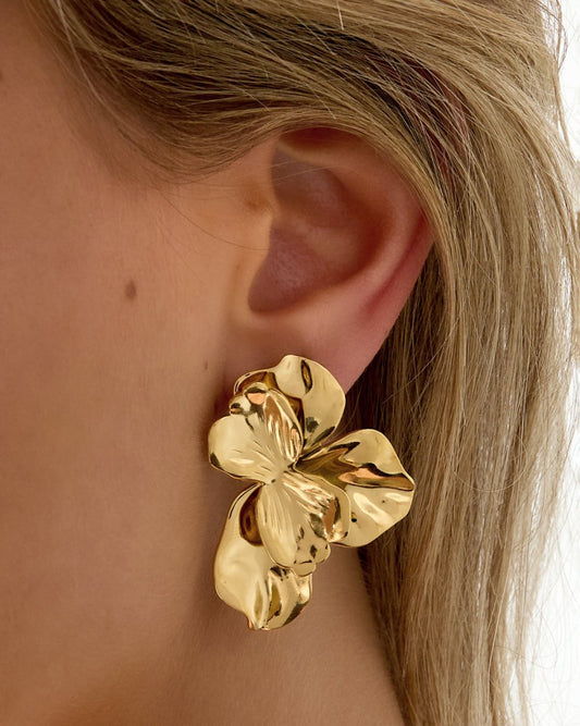 Golden Bloom – Stainless Steel Earrings | Mevotti - Mevotti