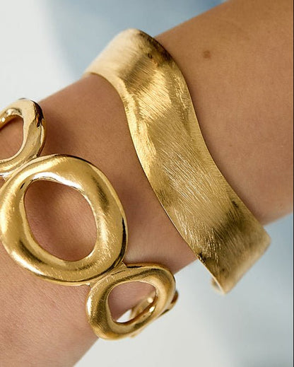 Brushed Finish - Stainless Steel Cuff Bracelet - Mevotti