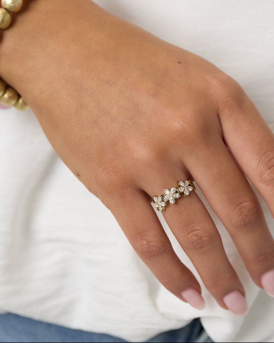 Floral strass ring - Mevotti