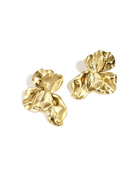 Golden Bloom – Stainless Steel Earrings | Mevotti - Mevotti