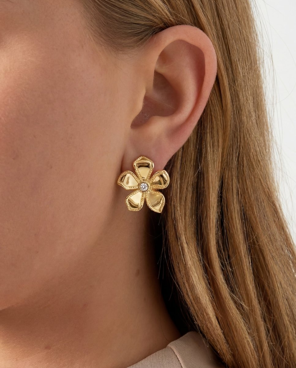 Petal Stud – Stainless Steel Earrings - Mevotti